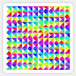 Colorful Diamond Square Quarter White Lines Sticker